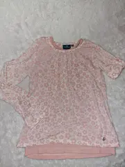 Vorschaubild 10 von Mädchen Langarmshirt Gr. 128/134 Rosa Blumenmuster Baumwolle