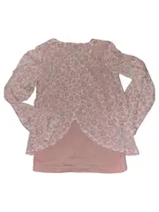 Vorschaubild 8 von Mädchen Langarmshirt Gr. 128/134 Rosa Blumenmuster Baumwolle