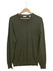 Vorschaubild 1 von Herren Pullover V-Ausschnitt Gr. S Oliv Grün Baumwolle