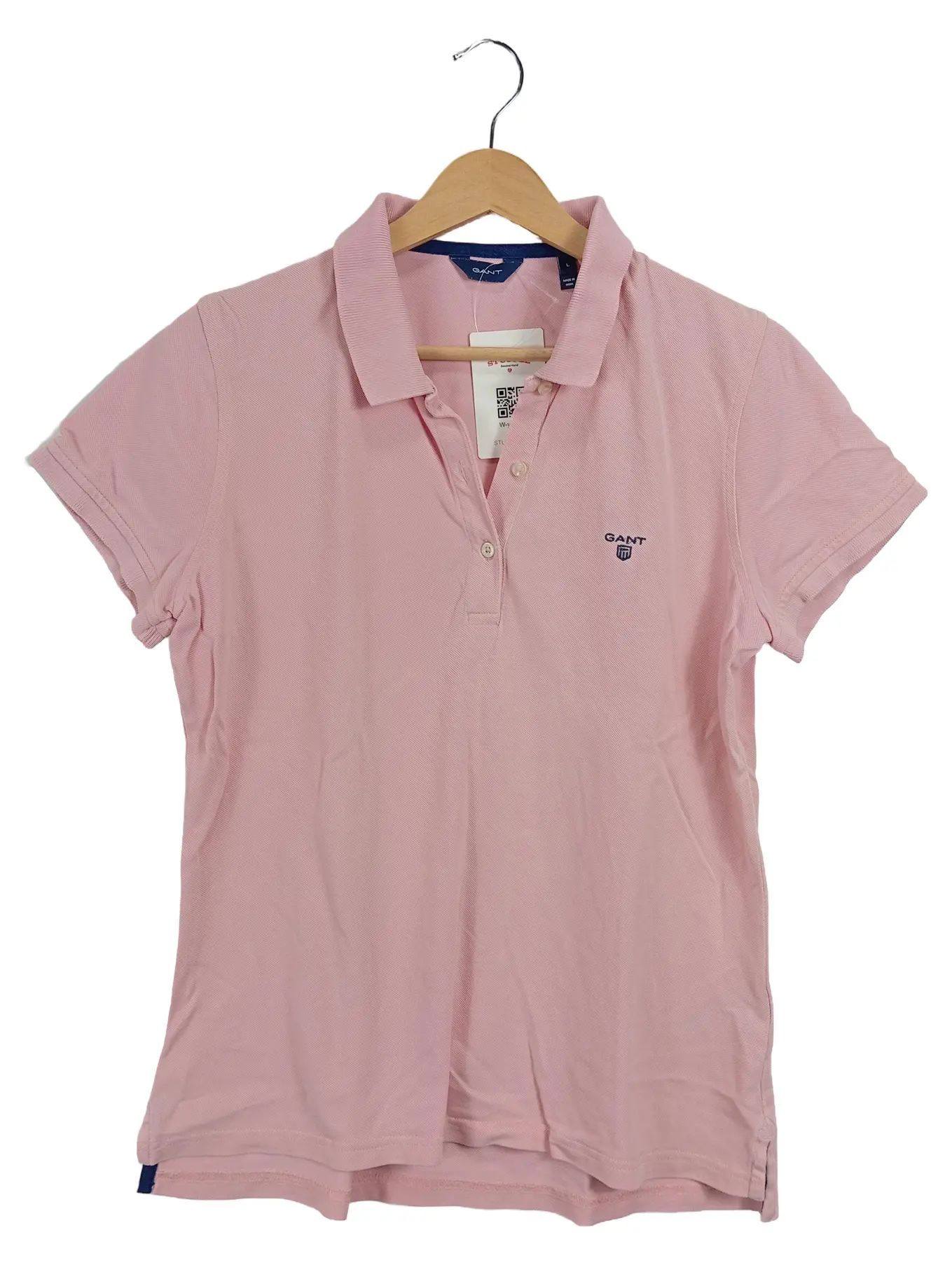 GANT Damen Poloshirt Gr. 40 L Pink Klassisch Baumwolle Kurzarm