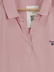 Vorschaubild 3 von Damen Poloshirt Gr. 40 L Pink Klassisch Baumwolle Kurzarm