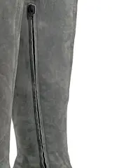 Vorschaubild 2 von Damen Overknee Stiefel Gr. 39 Grau Wildleder Elegant