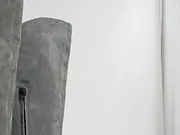 Vorschaubild 5 von Damen Overknee Stiefel Gr. 39 Grau Wildleder Elegant