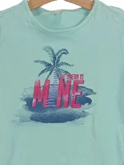 Vorschaubild 2 von Mädchen T-Shirt Gr. 104/110 Türkis Palmen Print Baumwolle
