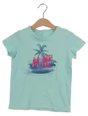 Vorschaubild 1 von Mädchen T-Shirt Gr. 104/110 Türkis Palmen Print Baumwolle