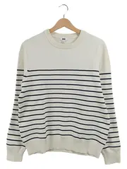 Vorschaubild 1 von Damen Pullover Gr. 38 M Weiß Gestreift Maritim Baumwoll-Mix