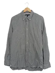 Vorschaubild 1 von Herren Freizeithemd L Grau Baumwolle Regular Fit Langarm