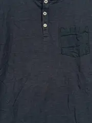 Vorschaubild 2 von Kinder T-Shirt Henley Grau Gr. 152 Baumwolle Kurzarm