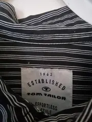 Vorschaubild 3 von Herren Freizeithemd Gestreift Schwarz Weiß Gr. XXL Langarm