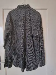 Vorschaubild 2 von Herren Freizeithemd Gestreift Schwarz Weiß Gr. XXL Langarm