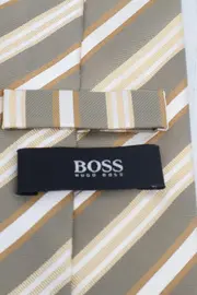 Vorschaubild 3 von Krawatte Herren Seide Beige Gestreift Business Elegant