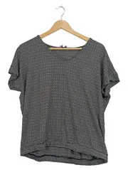 Vorschaubild 1 von Damen Shirt T-Shirt Gr. L Schwarz Weiß Strukturmuster
