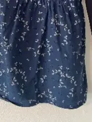 Vorschaubild 5 von Mädchen Kleid Gr. 110 Blau Blumenmuster Langarm Baumwolle