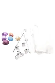 Vorschaubild 1 von Backform Set Cupcake Förmchen Kuchen Pop Stiele Metall Silber