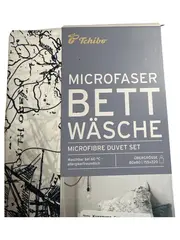 Vorschaubild 2 von Mikrofaser Bettwäsche 155x220 cm Weiß Abstrakt Schrift Modern