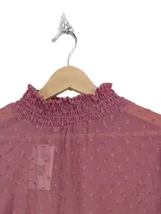 Vorschaubild 3 von Damen Bluse Rosa Gr. 46;3XL Langarm Rüschen Punkte Polyester