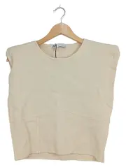 Vorschaubild 1 von Damen Pullunder Top Gr. L Beige Viskose Ärmellos Minimalistisch