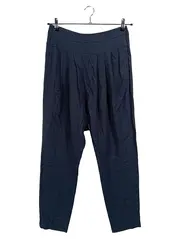 Vorschaubild 1 von Damen Stoffhose Blau Gr. 36/S Viskose Wolle Bundfalten