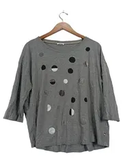 Vorschaubild 1 von Damen Langarmshirt mit Punkten Gr. 40/L Grau Casual