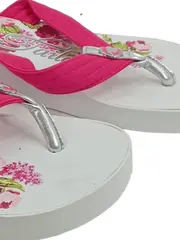 Vorschaubild 2 von Damen Zehentrenner Sandalen Gr. 39 Pink Weiß Blumen
