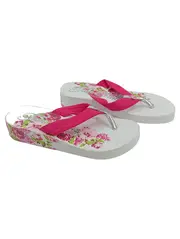 Vorschaubild 1 von Damen Zehentrenner Sandalen Gr. 39 Pink Weiß Blumen