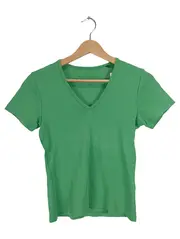 Vorschaubild 1 von Damen T-Shirt Basic Grün Baumwolle Gr. S Kurzarm