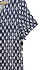 Vorschaubild 2 von Damen Businesskleid Kurzarm Blau Gr. 36/S Grafisches Muster