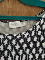 Vorschaubild 9 von Damen Businesskleid Kurzarm Blau Gr. 36/S Grafisches Muster