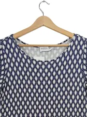 Vorschaubild 8 von Damen Businesskleid Kurzarm Blau Gr. 36/S Grafisches Muster