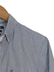 Vorschaubild 6 von Herren Kurzarm Hemd Blau Kariert Gr. 48/M Baumwolle Freizeit