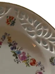 Vorschaubild 3 von Platzteller Porzellan Blumenmuster Goldrand Klassisch Weiß Teller