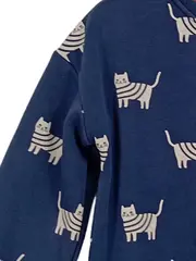Vorschaubild 2 von Okaidi Mädchen Pullover Gr. 110 Blau Katzenmuster Langarm