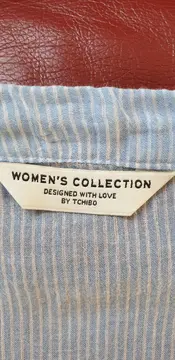 Vorschaubild 2 von Damen Hemdbluse Langarm gestreift Gr. 42 hellblau Casual