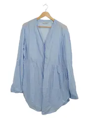 Vorschaubild 1 von Damen Hemdbluse Langarm gestreift Gr. 42 hellblau Casual