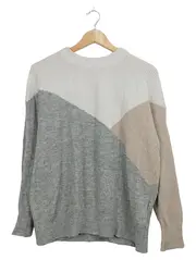 Vorschaubild 1 von Canda Damen Strickpullover Pullover Gr. M Grau Colorblock Casual