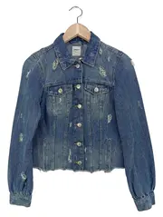 Vorschaubild 1 von Damen Jeansjacke Blau Gr. 34/XS Vintage Cropped Distressed