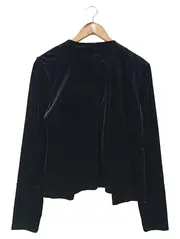 Vorschaubild 2 von Damen Strickjacke Schwarz Samt Gr. 36/S Elegant