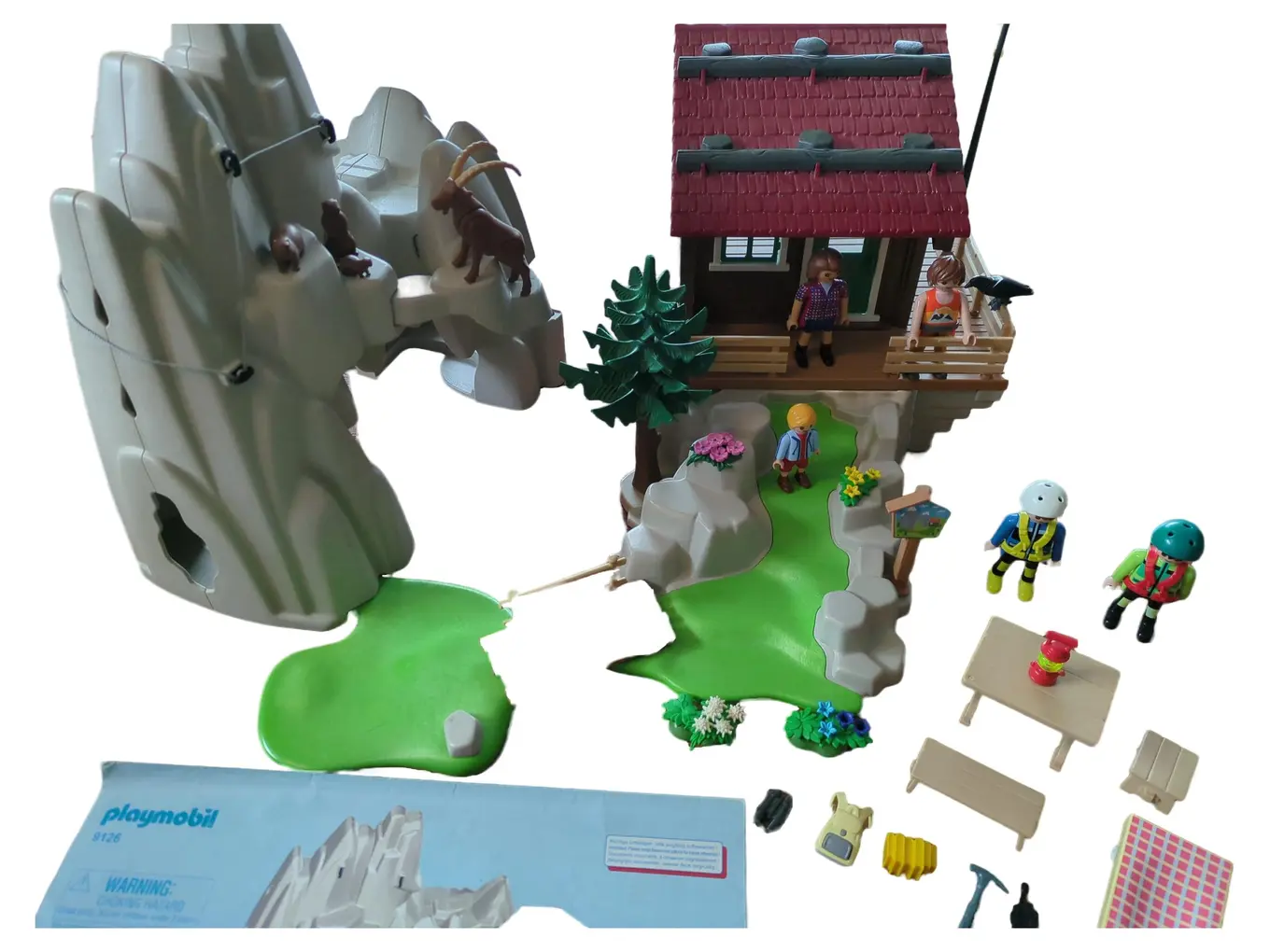 PLAYMOBIL 9128 Bergsteigerhütte mit Kletterwand Spielfiguren-Set Kinder Mehrfarbig