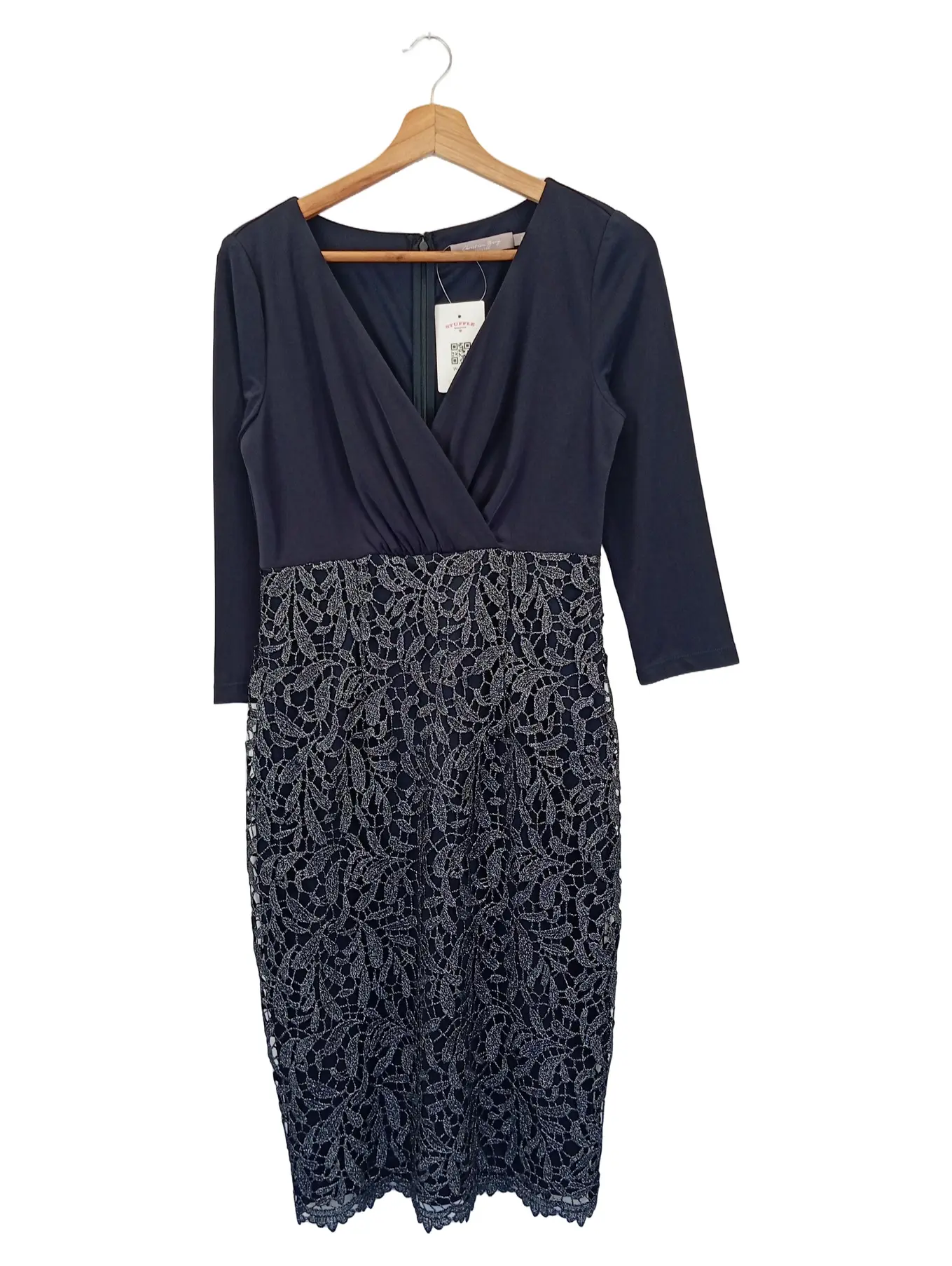 CHRISTIAN BERG Cocktailkleid Damen 36/S Blau Spitze Elegant Midi