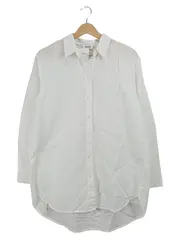 Vorschaubild 1 von Damen Bluse Hemd Langarm Weiß Leinen Gr. S Oversized