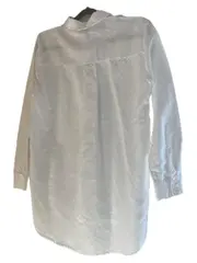 Vorschaubild 2 von Damen Bluse Hemd Langarm Weiß Leinen Gr. S Oversized