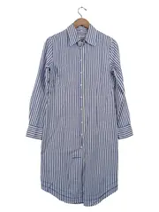 Vorschaubild 1 von Gestreiftes Hemdblusenkleid Damen Gr. 44 XXL Casual Mehrfarbig