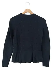 Vorschaubild 2 von Damen Strickjacke Schwarz Gr. 34/XS Klassisch Elegant Strukturmuster