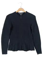 Vorschaubild 1 von Damen Strickjacke Schwarz Gr. 34/XS Klassisch Elegant Strukturmuster