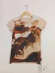 Vorschaubild 2 von Kinder T-Shirt Pferde-Print Mehrfarbig Gr. 152/158 Baumwolle