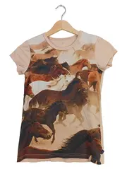 Vorschaubild 1 von Kinder T-Shirt Pferde-Print Mehrfarbig Gr. 152/158 Baumwolle