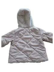 Vorschaubild 3 von Mädchen Steppjacke Gr. 92 Rosa Kapuze Teddyfutter Winter