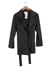Vorschaubild 1 von Damen Übergangsmantel Gr. 38/M Schwarz Casual Wickelmantel