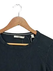 Vorschaubild 2 von Herren Pullover Langarm Gr. L Dunkelgrün Meliert Baumwolle