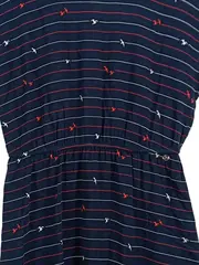 Vorschaubild 2 von Damen Freizeitkleid Gr. 38/M Blau Maritim Gestreift Viskose